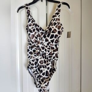 Chico's Animal Print One-Piece Swimsuit Sz12 NEW!!!